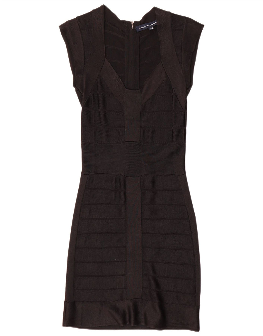 Vestido bainha feminino French Connection Reino Unido 10 viscose preta pequena