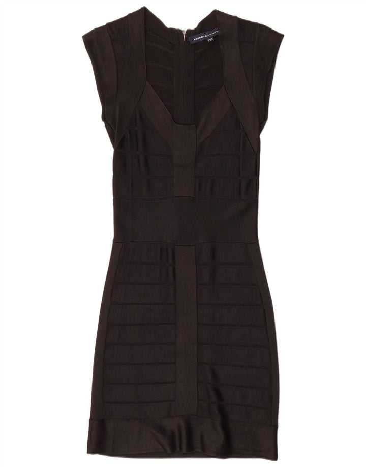 Vestido bainha feminino French Connection Reino Unido 10 viscose preta pequena
