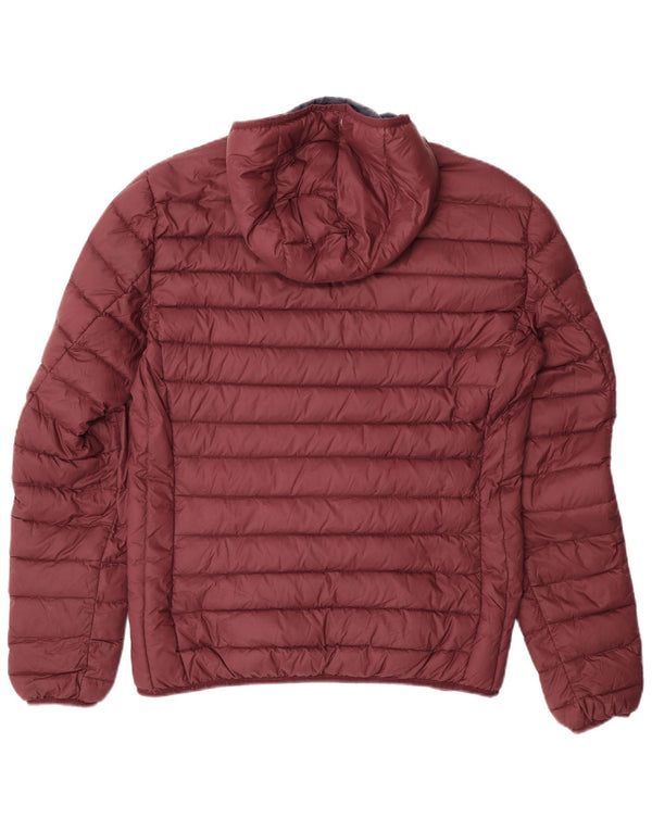 Jaqueta masculina acolchoada com capuz Schott UK 40 grande nylon cor de vinho