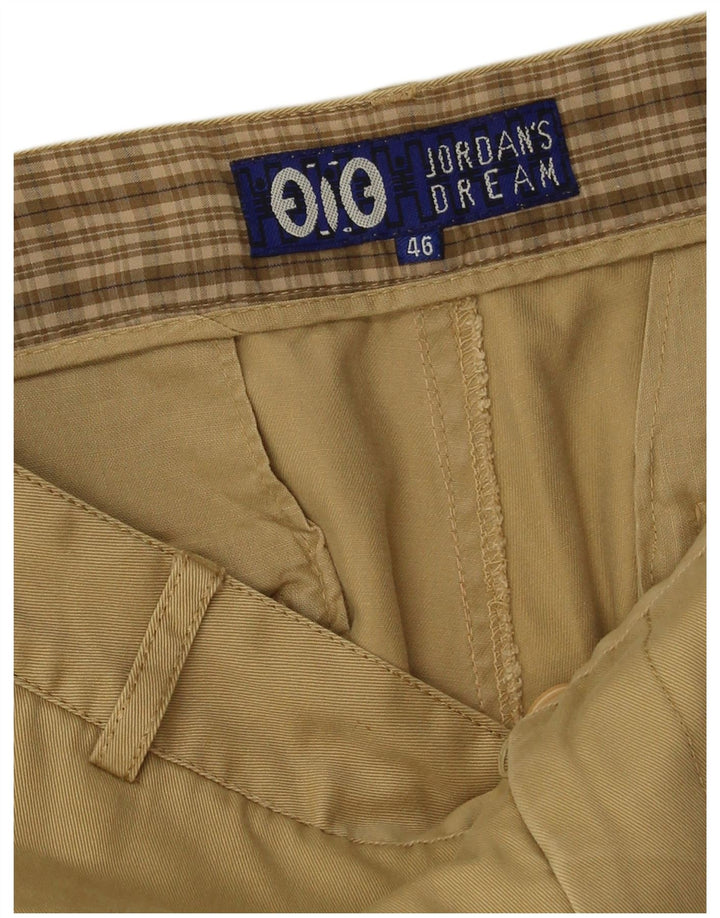 Shorts cargo masculino vintage IT 46 pequeno W30 algodão bege
