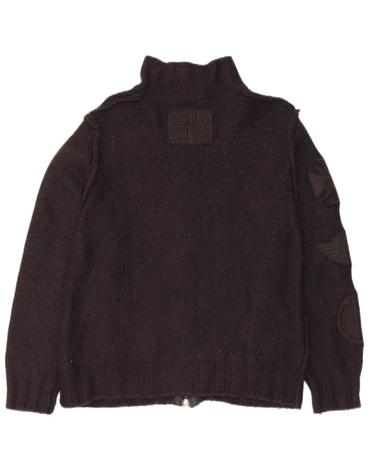 Suéter cardigã feminino Richmond UK 20 2XL lã preta