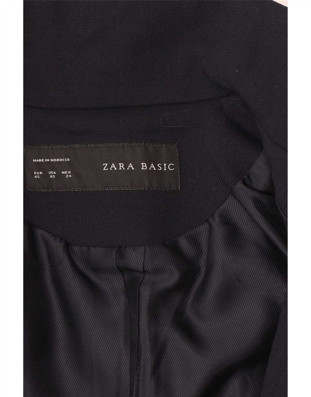 Sobretudo feminino Zara UK 6 XS azul marinho