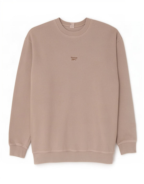 Reebok Mens Loose Fit Moletom Jumper Pequeno Algodão Cinza