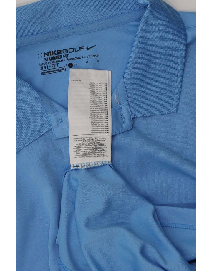 Camisa polo masculina Nike Dri Fit Standard grande azul poliéster
