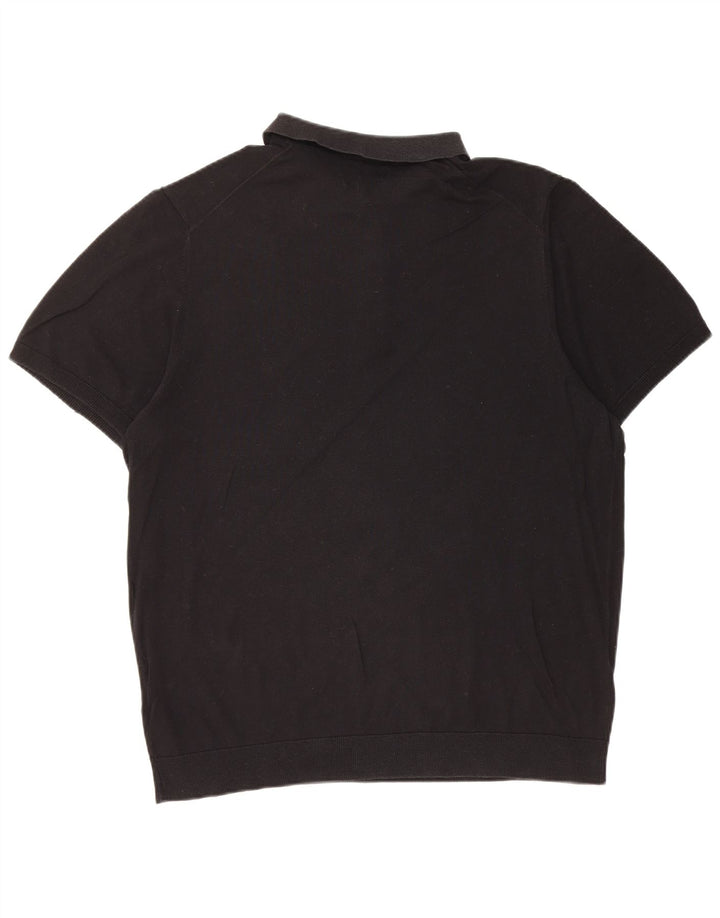 Camisa polo masculina Marks & Spencer XL seda preta