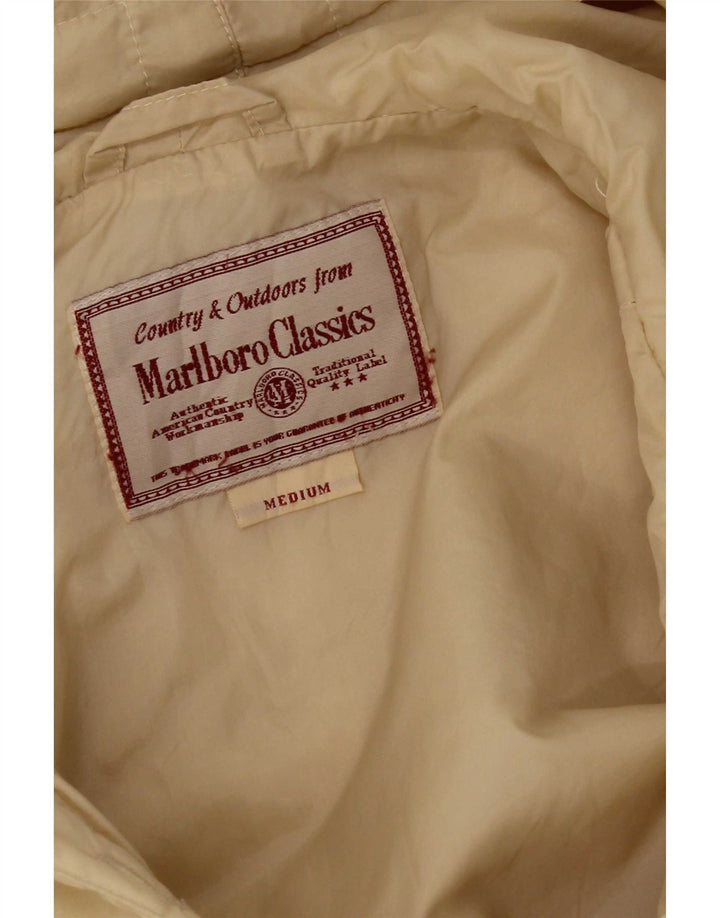 Jaqueta acolchoada com capuz feminina Marlboro Classics UK 14 Médio Bege