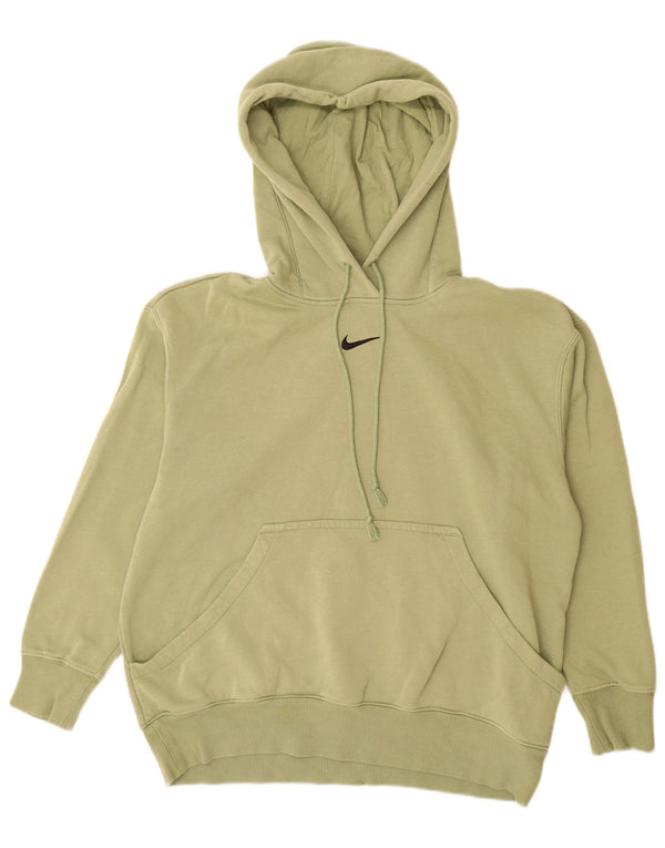 Nike Womens Oversized Hoodie Jumper UK 6 XS Verde Algodão