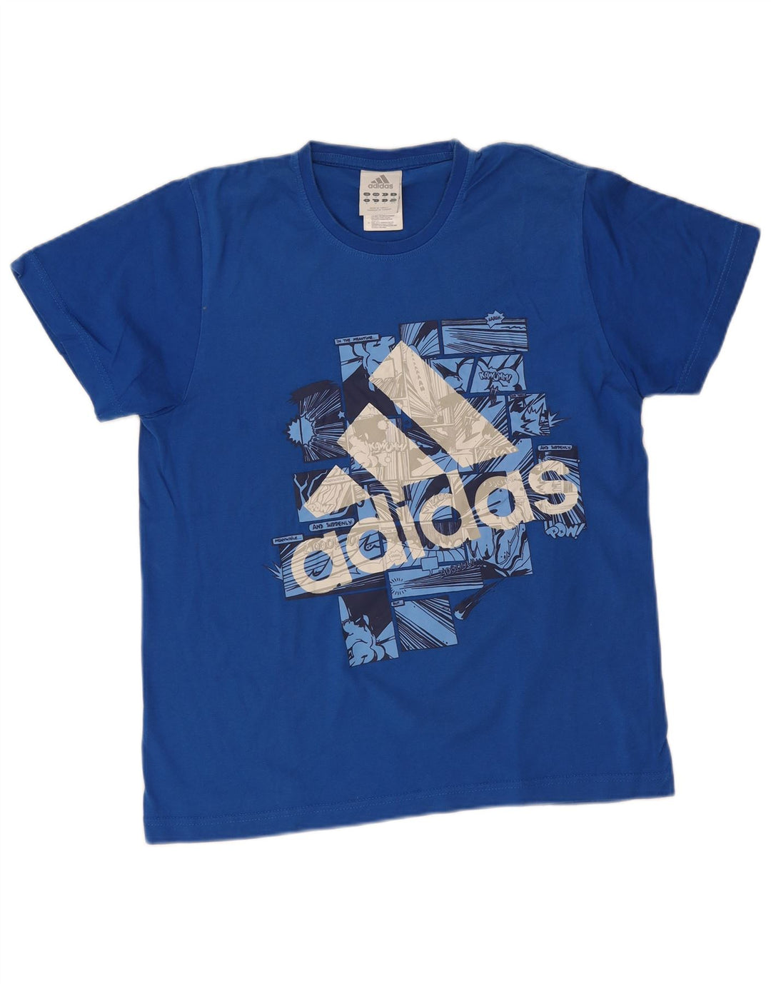 Adidas Mens Graphic T-Shirt Top Médio Algodão Azul
