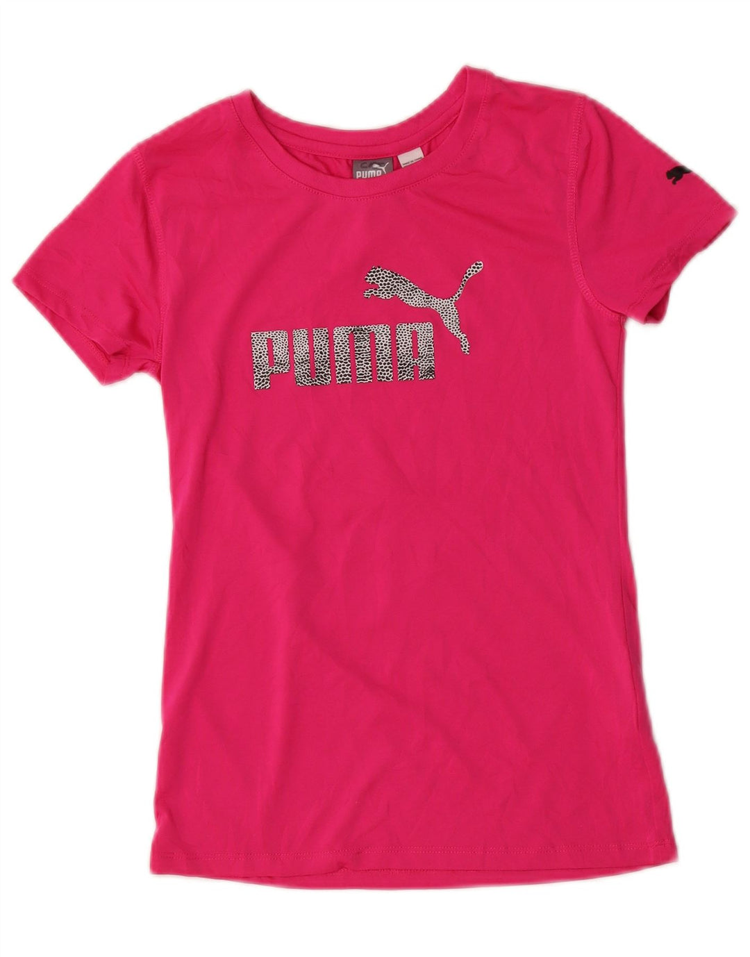 Camiseta feminina PUMA com estampa gráfica 12-13 anos grande poliéster rosa