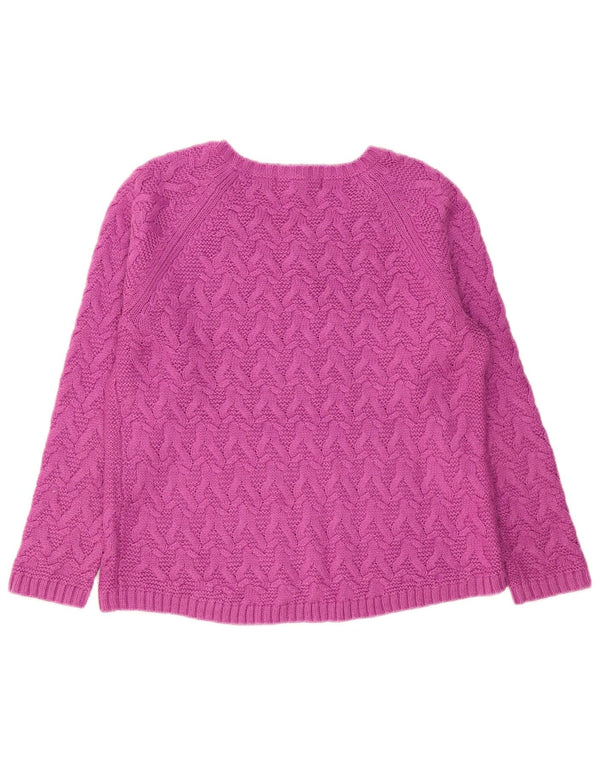 Suéter feminino Marks & Spencer com gola canoa Reino Unido 12 acrílico roxo médio