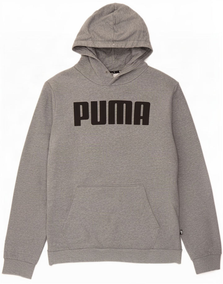 Puma Mens Graphic Hoodie Jumper Médio Algodão Cinza
