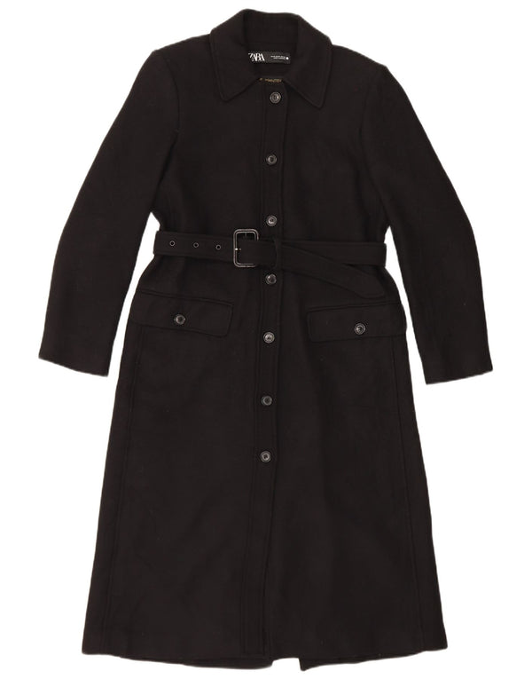 Sobretudo feminino Zara UK 14 lã preta média