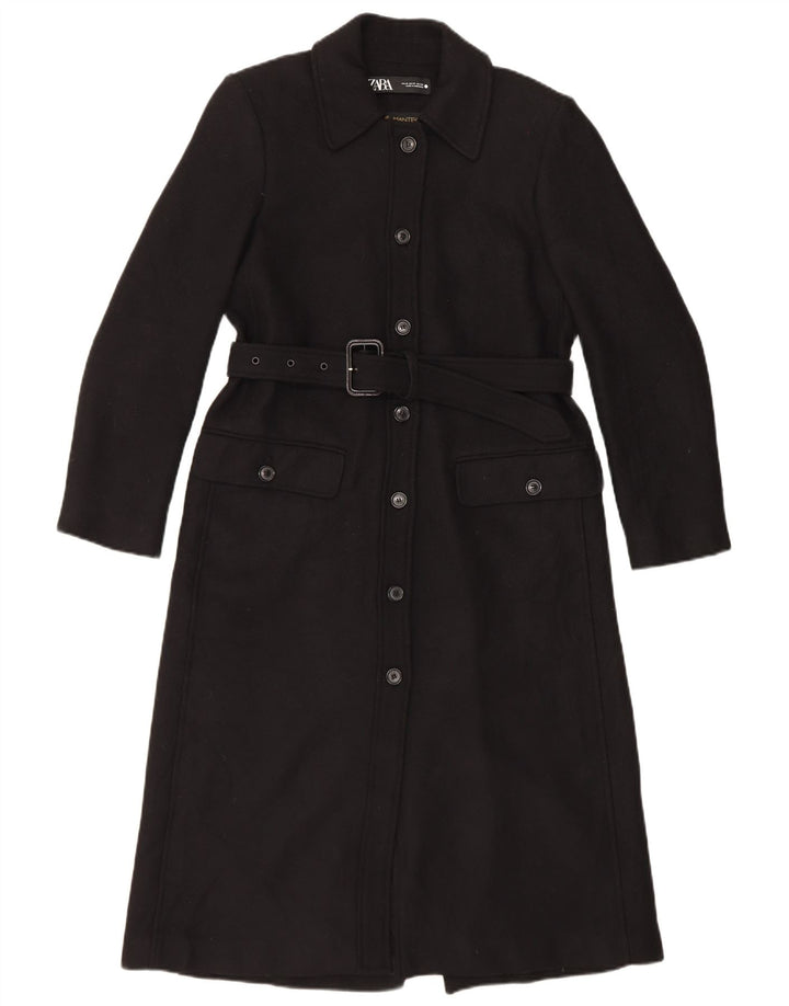 Sobretudo feminino Zara UK 14 lã preta média
