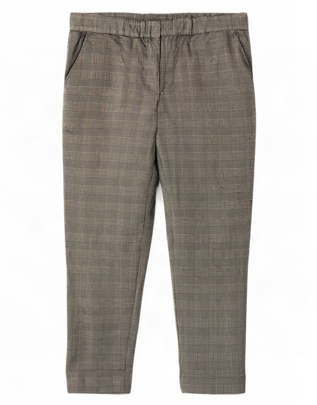 Calça feminina Cos cortada EU 40 médio W32 L24 cinza xadrez lã