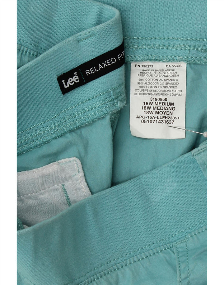 LEE Womens Relaxed Fit Capri Cargo Trousers US 18 2XL W38 L22 Turquoise Vintage Lee and Second-Hand Lee from Messina Hembry 