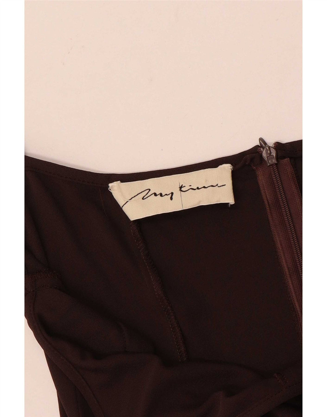 Macacão feminino vintage sem mangas UK 12 marrom médio