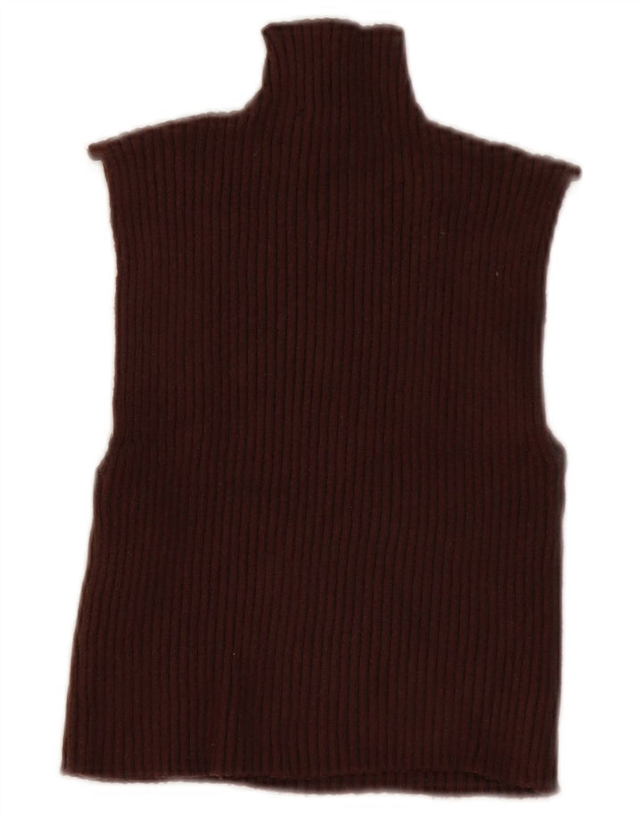 Zara Womens Crop Vest Top UK 8 Pequeno Marrom Viscose