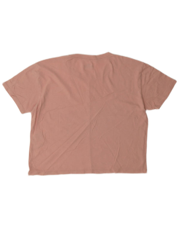 Camiseta feminina Hollister Crop Graphic UK 10 Small Pink Colourblock
