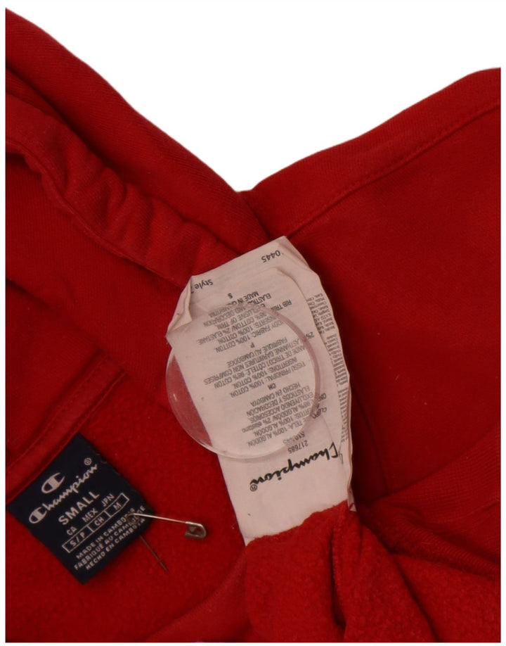 CHAMPION Suéter masculino com capuz gráfico pequeno algodão vermelho