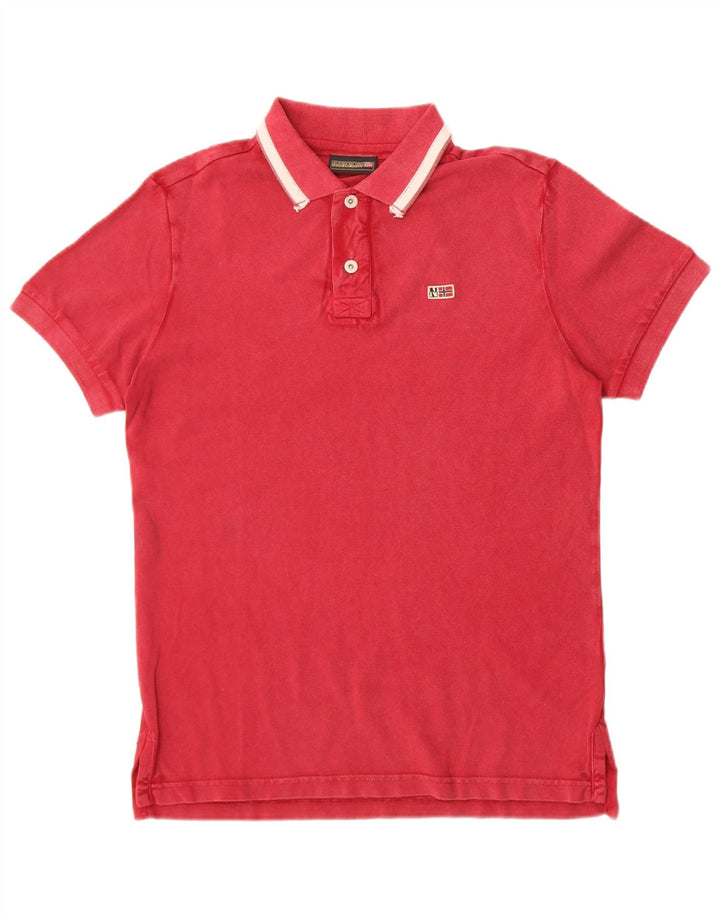 Camisa pólo geográfica masculina Napapijri pequena marrom