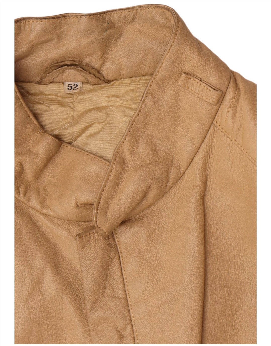 Jaqueta de couro masculina vintage IT 52 XL bege