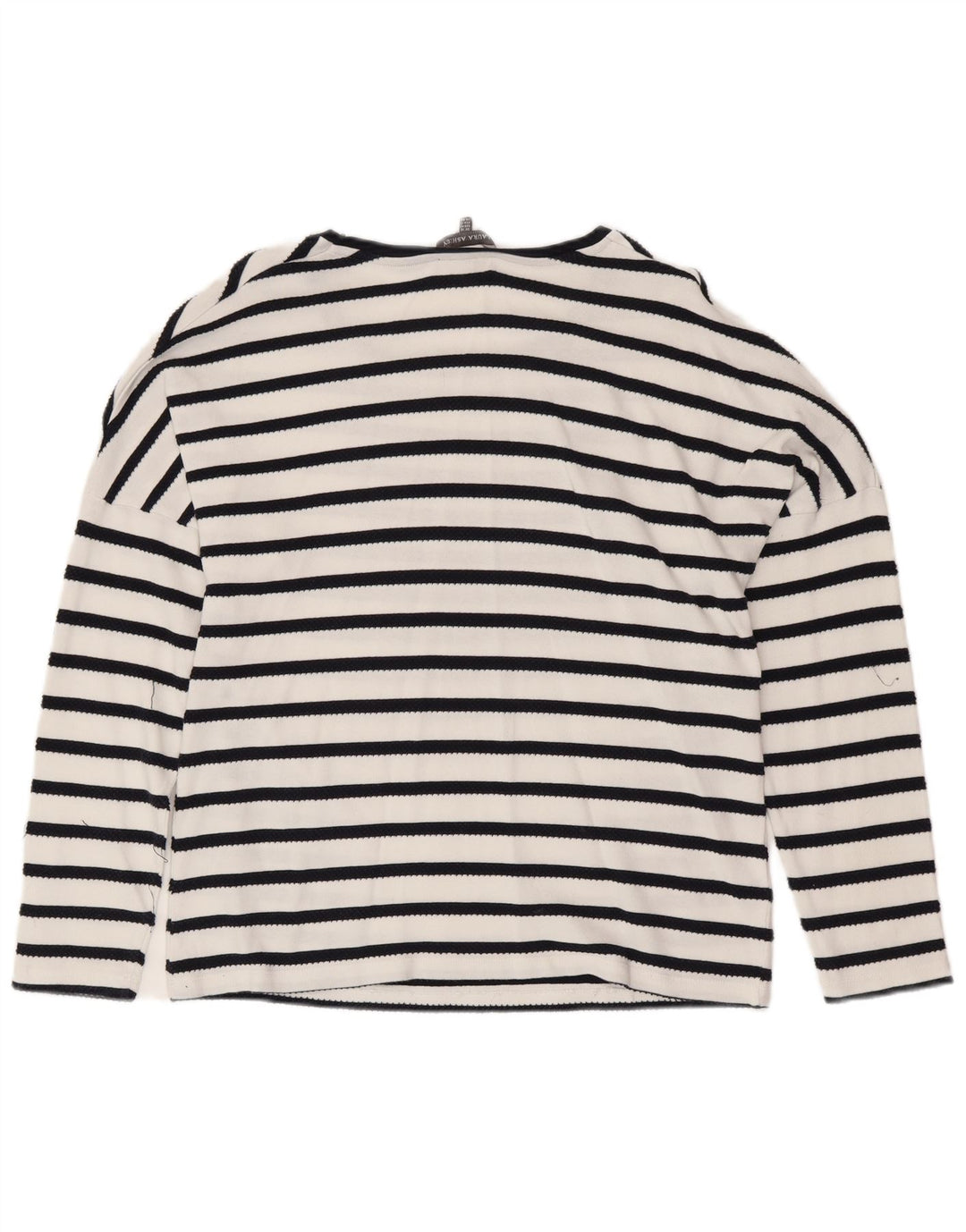 Blusa feminina LAURA ASHLEY UK 16 grande algodão listrado branco