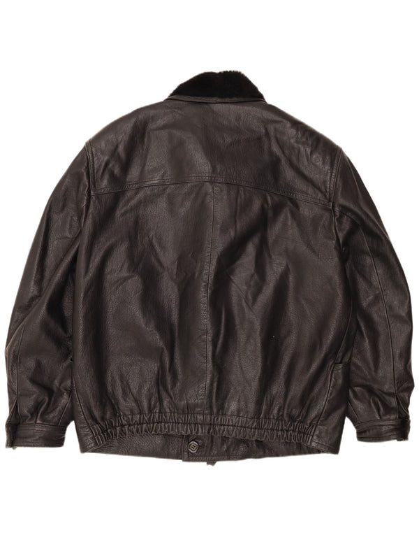 Jaqueta de couro masculina Fibok IT 54 2XL couro preto