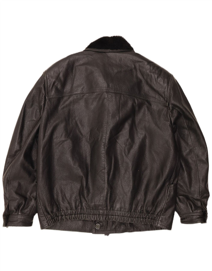 Jaqueta de couro masculina Fibok IT 54 2XL couro preto