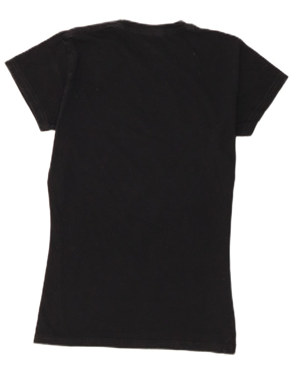 Camiseta feminina Hard Rock Cafe Rome Graphic Top Reino Unido 10 algodão preto pequeno