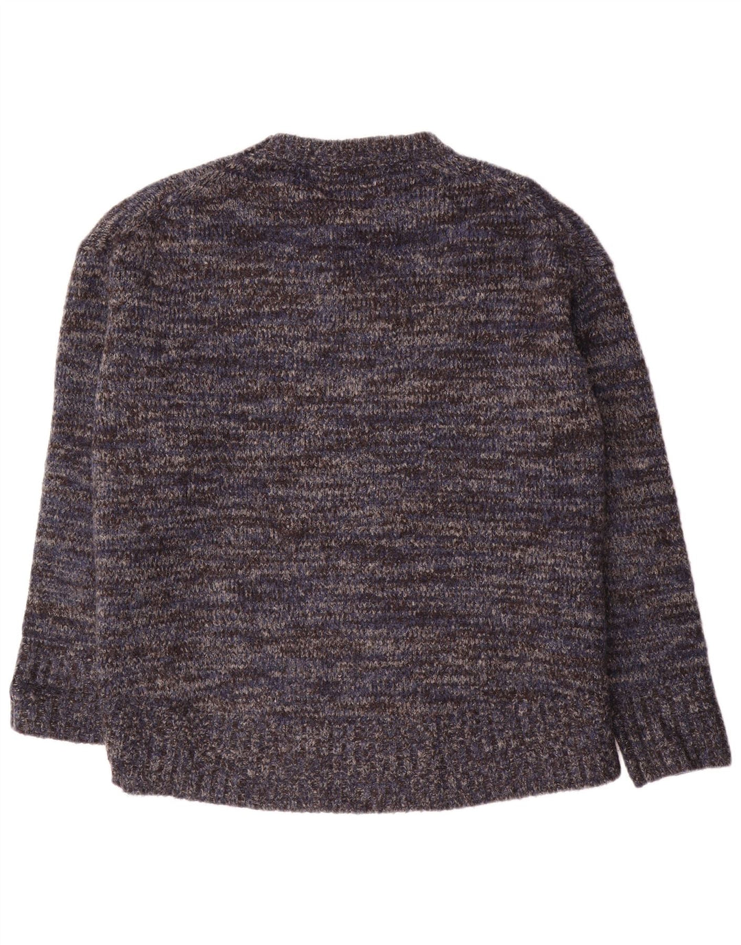 Suéter feminino Zara com gola redonda, Reino Unido 14, médio, azul marinho, manchado