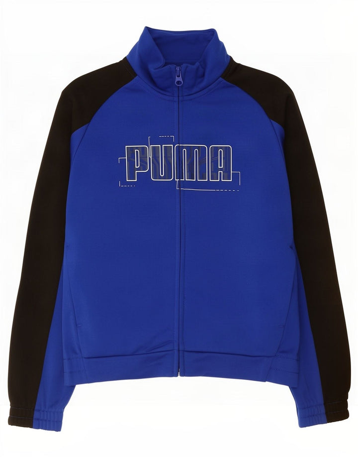 Jaqueta Puma Boys Graphic Tracksuit Top 7-8 Anos Azul Colorblock Poliéster