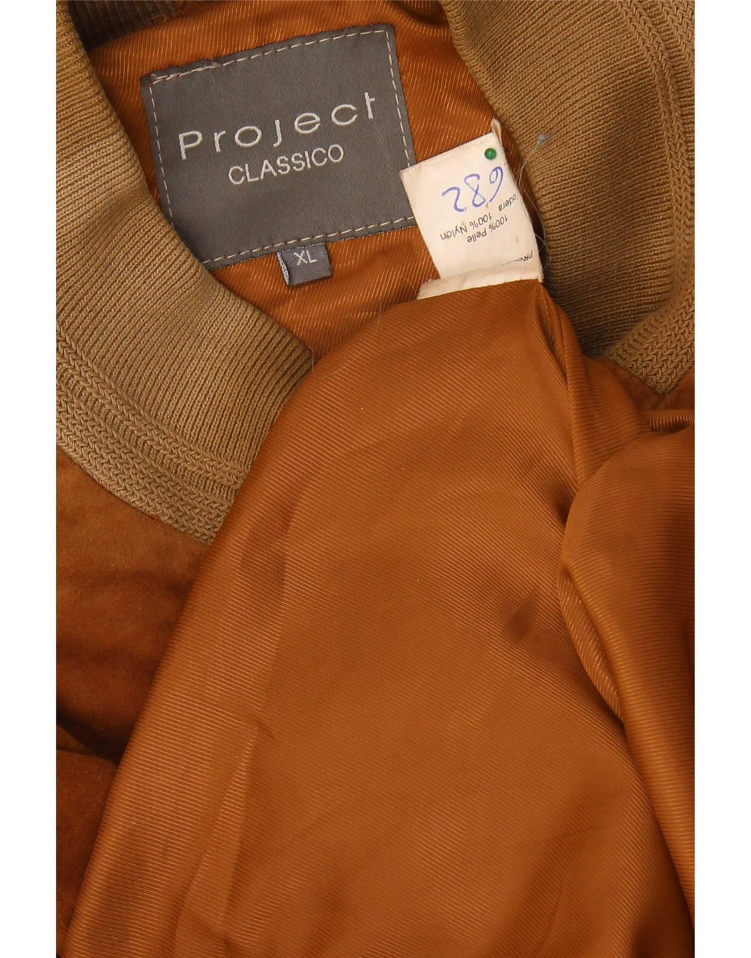Jaqueta bomber masculina de camurça Project Classico UK 42 XL couro marrom
