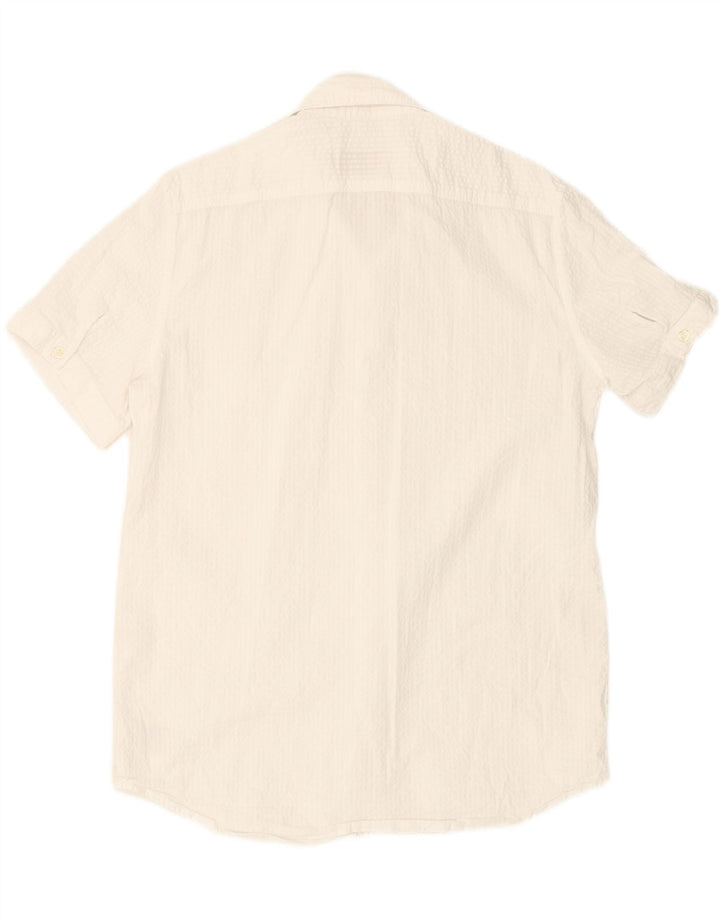 CARRERA Mens Regular Fit Short Sleeve Shirt Large White Cotton Vintage Carrera and Second-Hand Carrera from Messina Hembry 