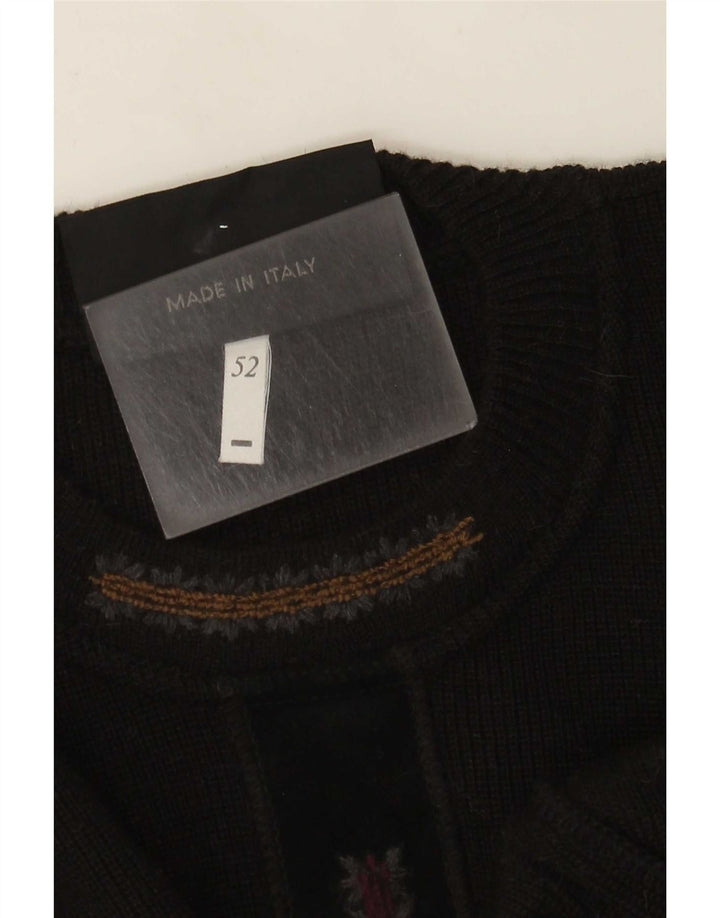 Suéter masculino Cobra com gola redonda IT 52 grande acrílico preto