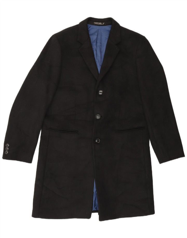 Sobretudo masculino Marks & Spencer Regular Fit UK 40 Grande Preto Clássico