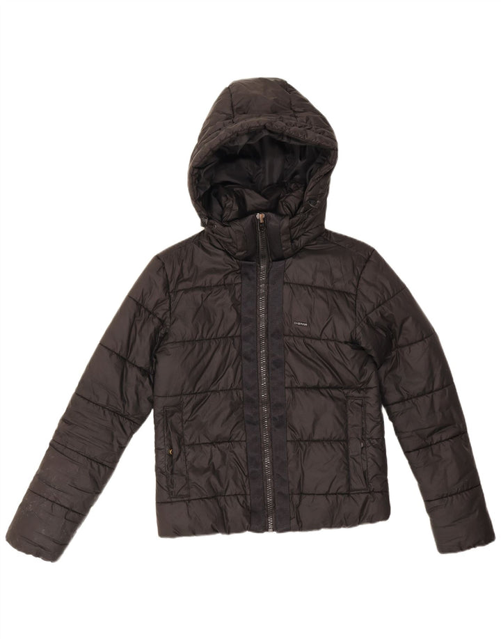 Jaqueta acolchoada feminina G-Star Crop Oversized UK 6 XS poliéster preto