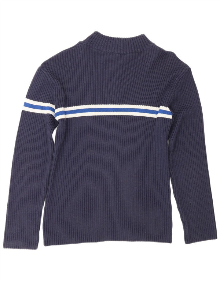 Suéter masculino Fila com zíper e gola IT 50 médio azul marinho listrado