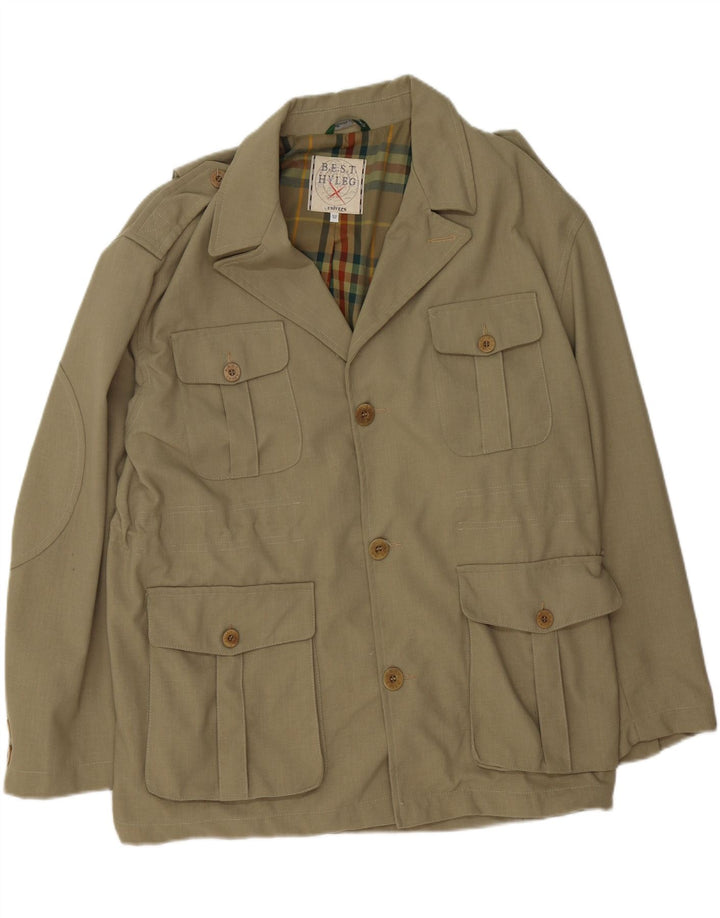 UNIVERS Mens Military Jacket IT 52 XL Khaki Polyester