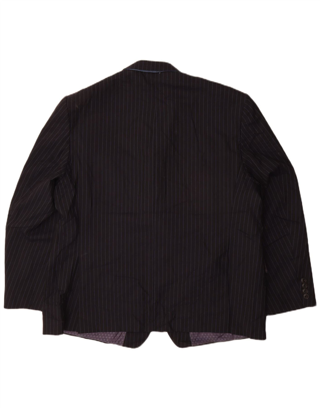 Jaqueta blazer masculina de 2 botões Marks & Spencer Reino Unido 48 4XL risca de giz azul marinho