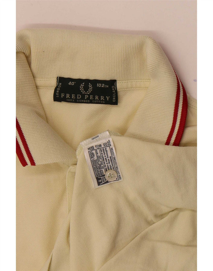 Camisa polo masculina Fred Perry algodão amarelo médio