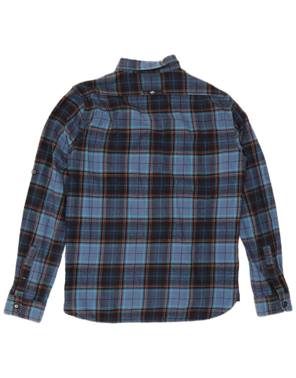 Camisa masculina de flanela Superdry XL azul marinho algodão xadrez