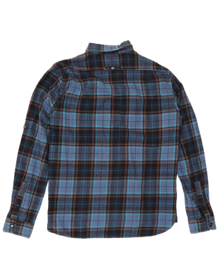 Camisa masculina de flanela Superdry XL azul marinho algodão xadrez