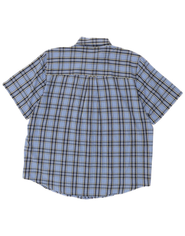 Camisa masculina de manga curta Chaps grande algodão xadrez azul