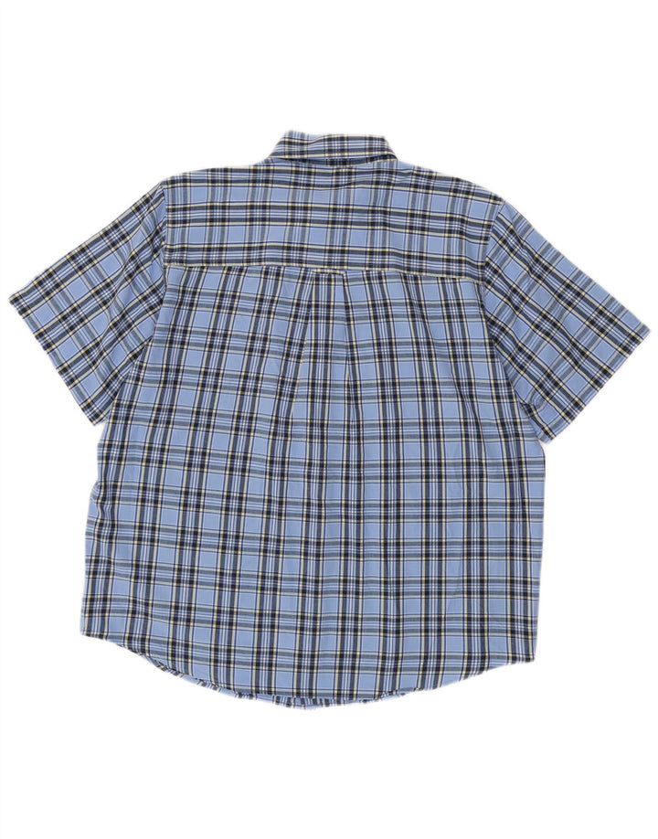 Camisa masculina de manga curta Chaps grande algodão xadrez azul