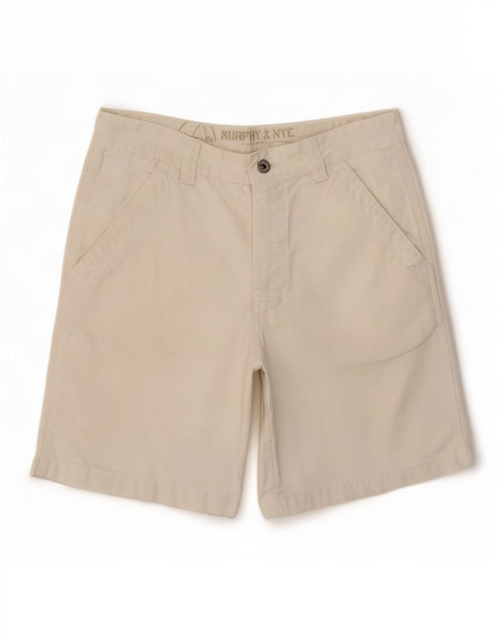 Murphy & Nye Mens Chino Shorts W33 Médio Off White Algodão