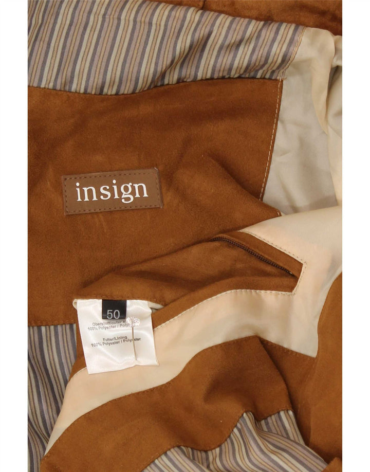 Jaqueta utilitária masculina vintage IT 50 poliéster bege grande