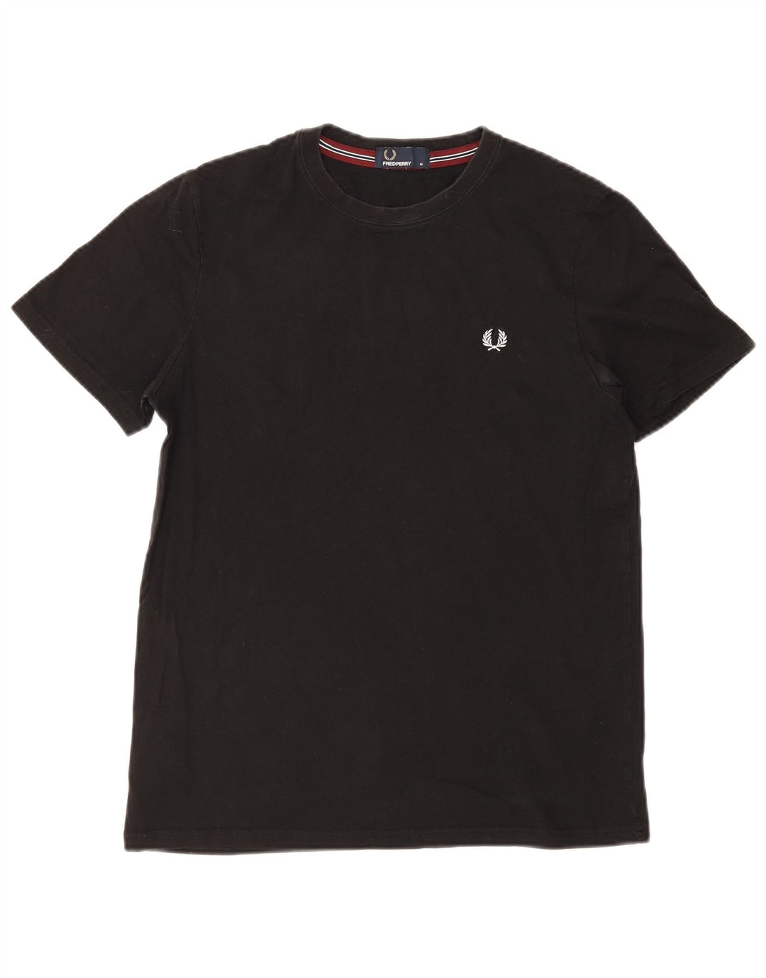 Camiseta masculina Fred Perry de algodão preto médio