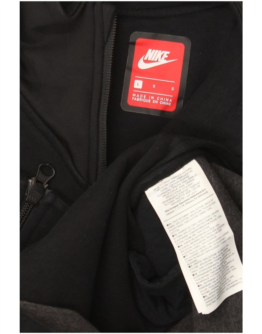 Casaco corta-vento feminino Nike UK 16 grande algodão preto
