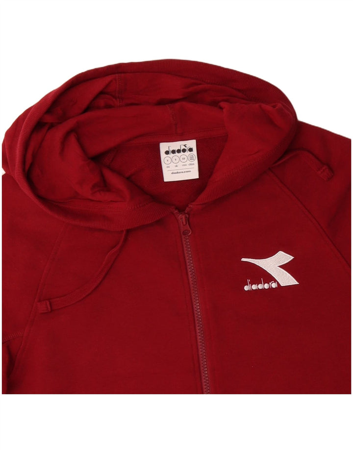 Suéter masculino com capuz e zíper DIADORA pequeno algodão vermelho