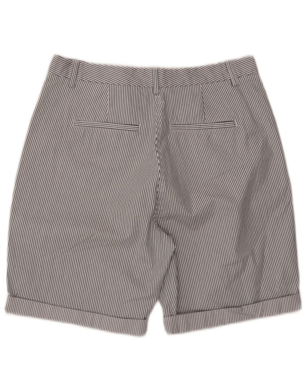 Shorts chino feminino MARKS & SPENCER UK 12 médio W30 listrado branco